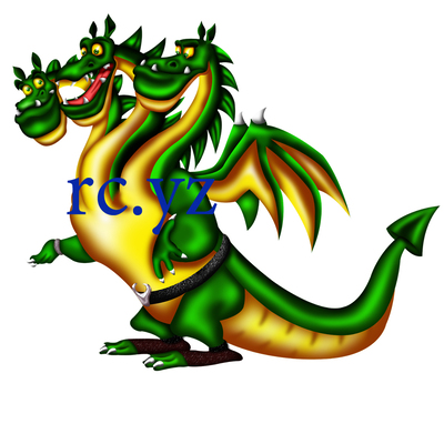 Трехголовый дракон зеленый