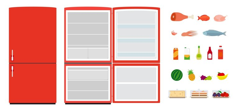 Бумажный холодильник открытый