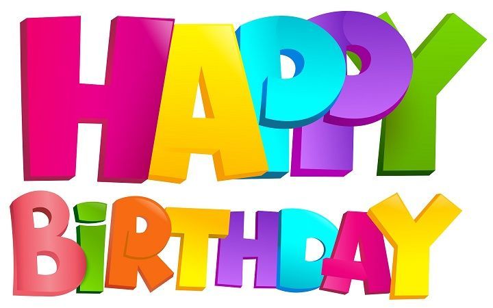 Цветная надпись с днем рождения