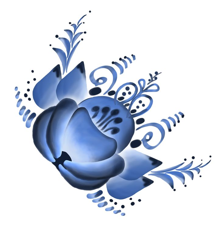 Узор Гжельская роза