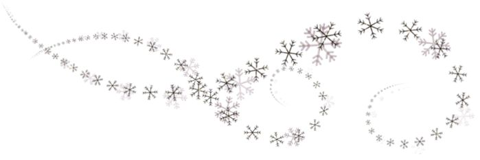 Линии со снежинками на прозрачном фоне