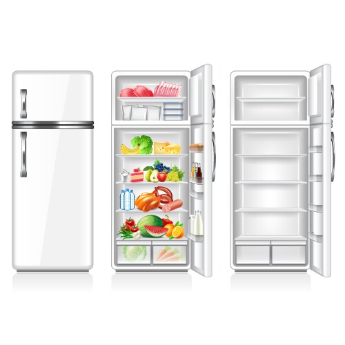 Холодильник с открытой дверцей