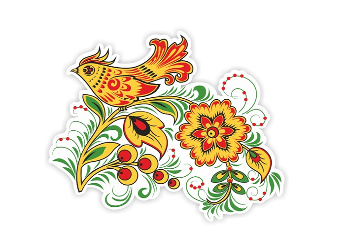 Травяной орнамент хохломской росписи