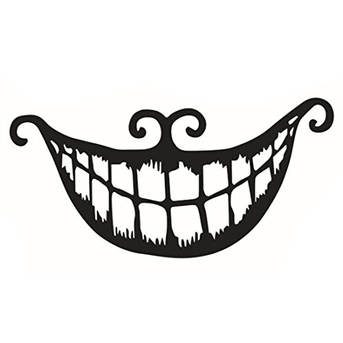 Улыбка Чеширского кота на белом фоне