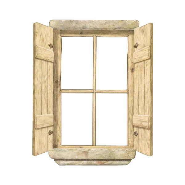 Окно деревянное без фона