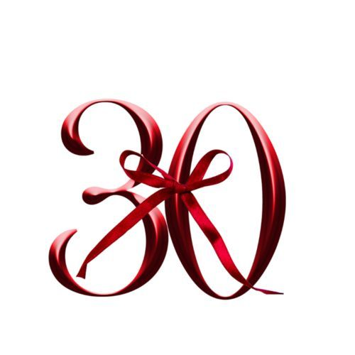 Красивая цифра 30 на юбилей