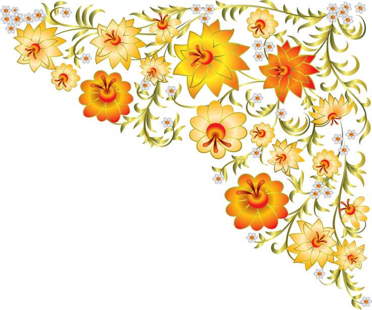 Цветочный узор на прозрачном фоне