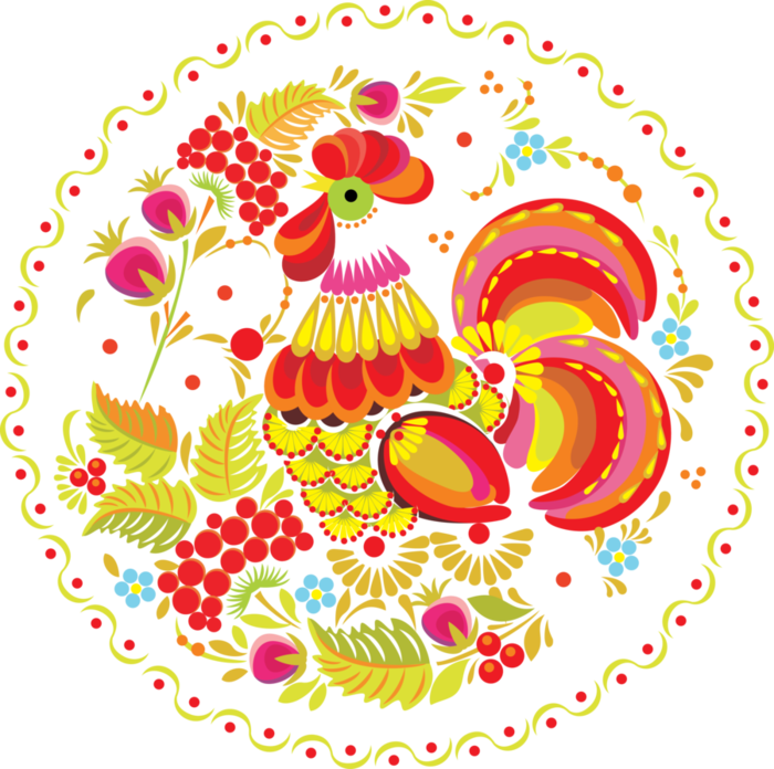 Петушок в народном стиле