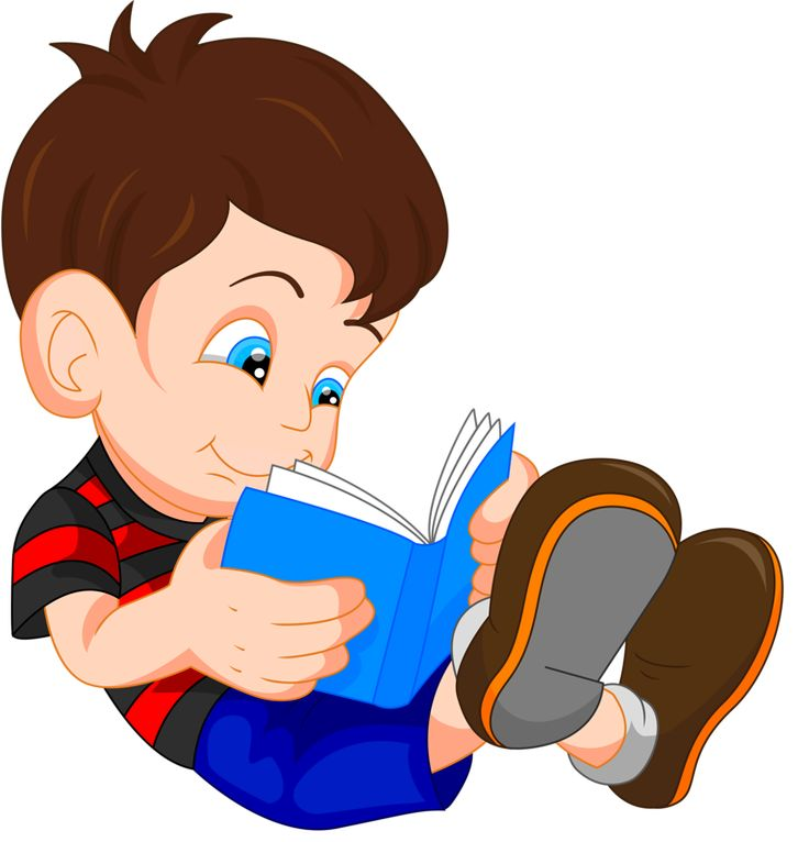 Мальчик с книгой на прозрачном фоне