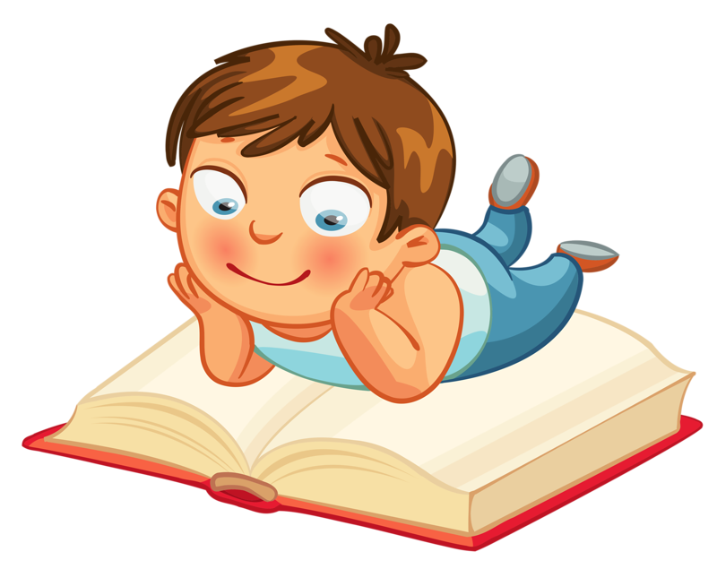 Мультяшный мальчик с книгой