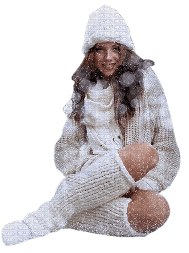 Девочка в шубе на прозрачном фоне