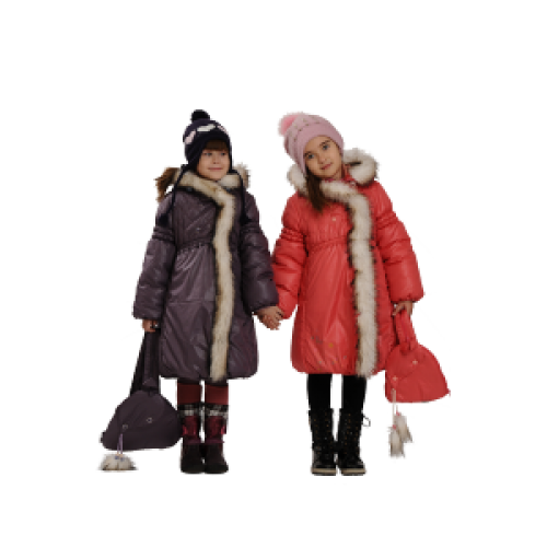 Люди в зимней одежде на прозрачном фоне