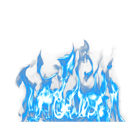 Синее пламя на прозрачном фоне