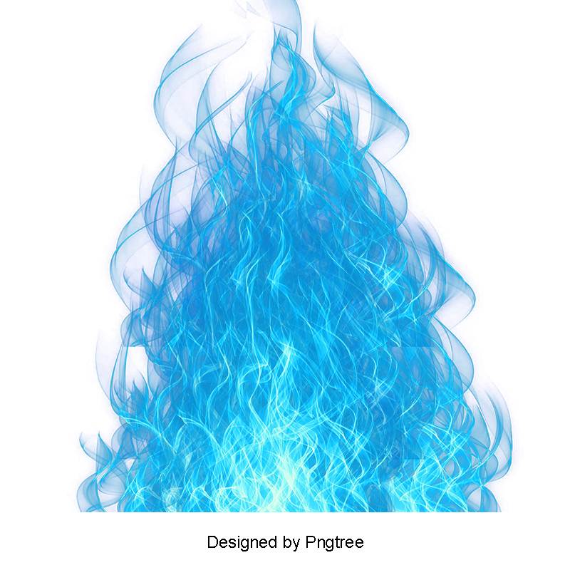 Синее пламя на белом фоне