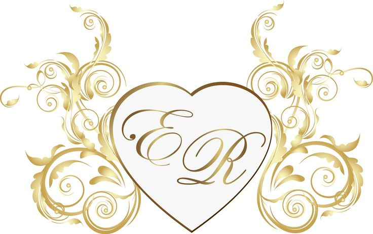 Свадебные вензеля на прозрачном фоне