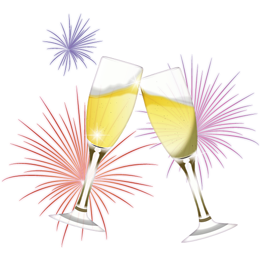 Фужер с шампанским на прозрачном фоне