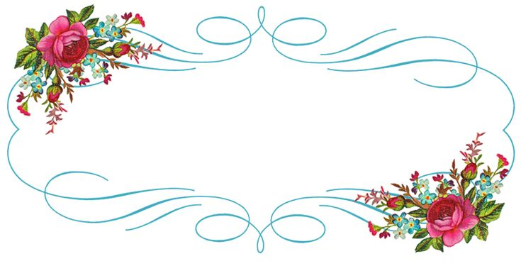 Виньетки из цветов на прозрачном фоне