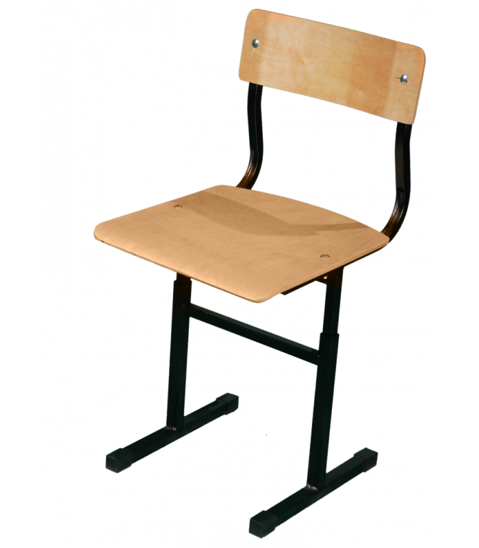 Стул ученический мет (лакированная фанера/черный, рост 6)