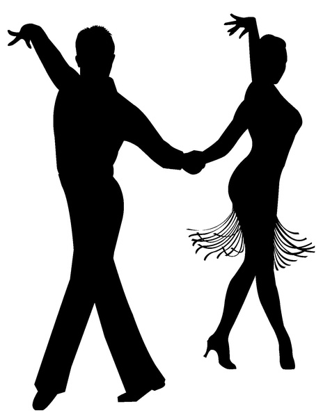 Силуэт танцоров бальных танцев