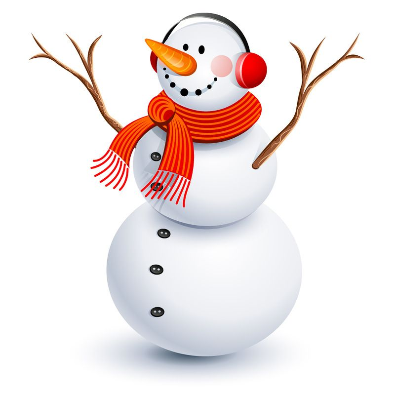 Снеговички на прозрачном фоне