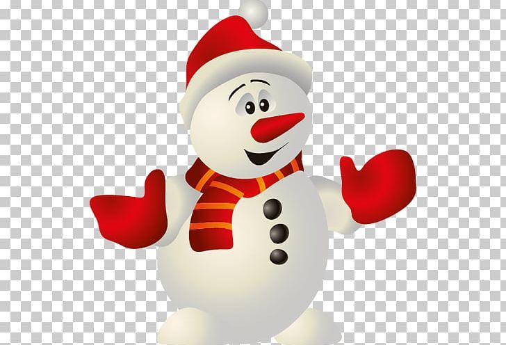 Новогодний Снеговик на белом фоне