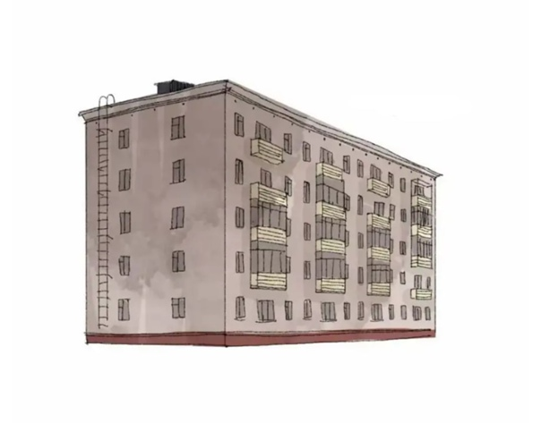 Кирпичная четырехэтажка хрущевка