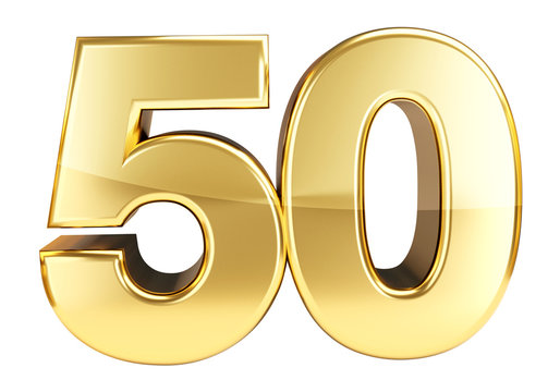 Цифра 50 Золотая