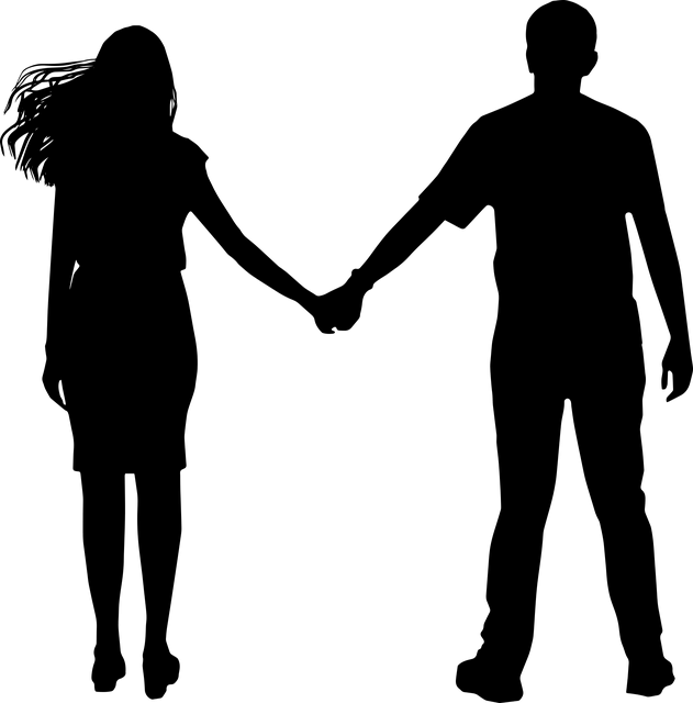 Силуэт девушки и парня