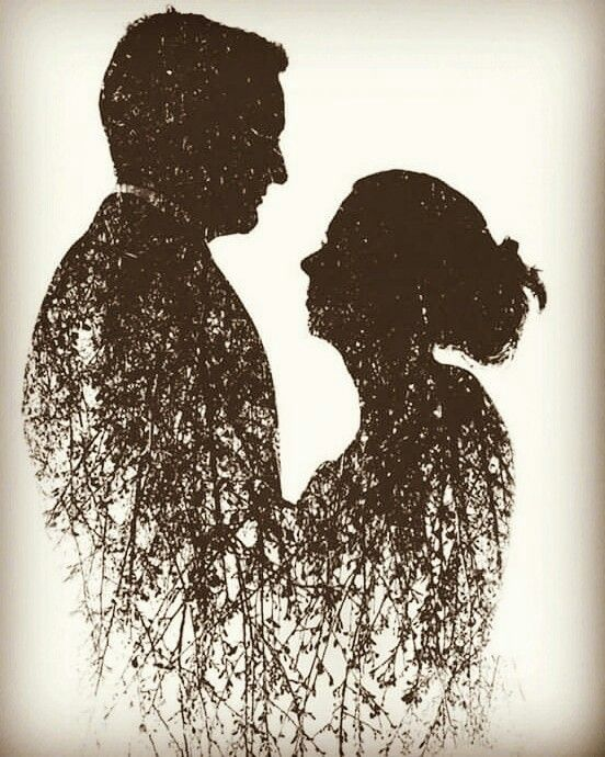 Силуэты влюбленных пар