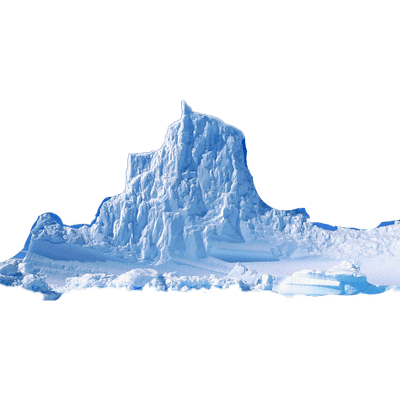 Глыба льда на белом фоне