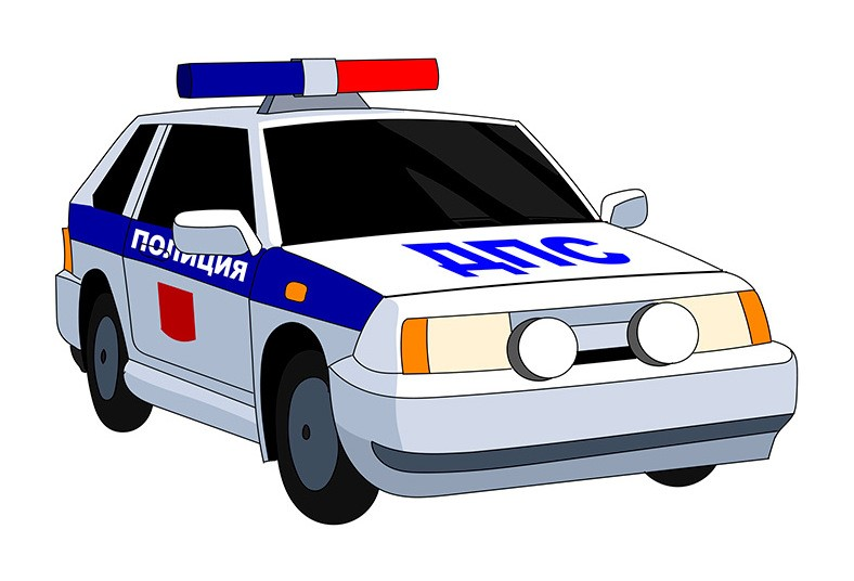 Полиция машина мультяшная