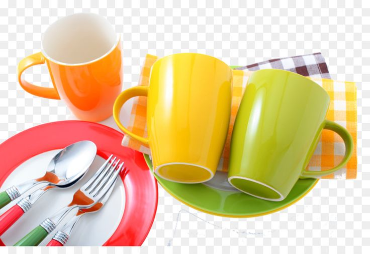 Посуда на белом фоне