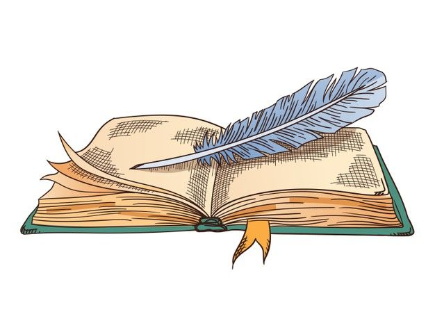 Книжка и перо векторный