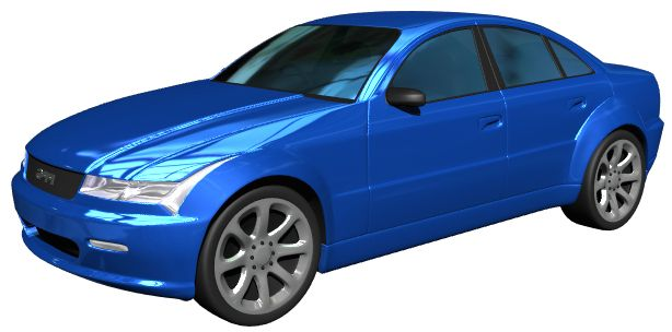 Синяя легковая машина