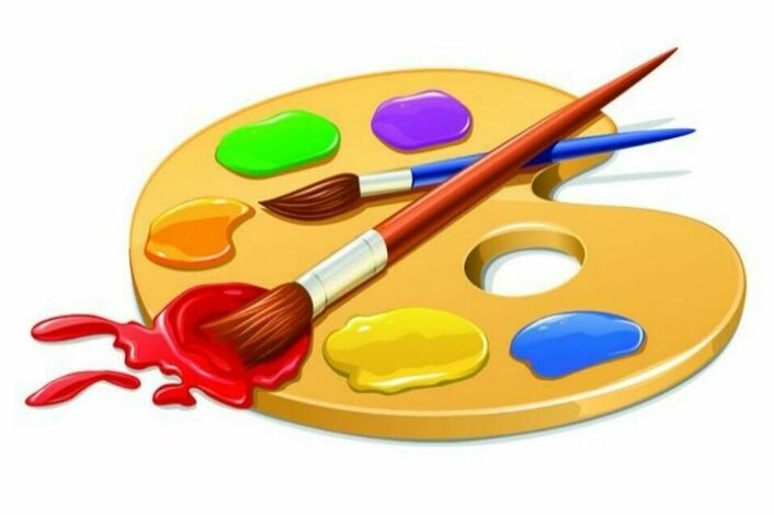 Кисточка для рисования с краской