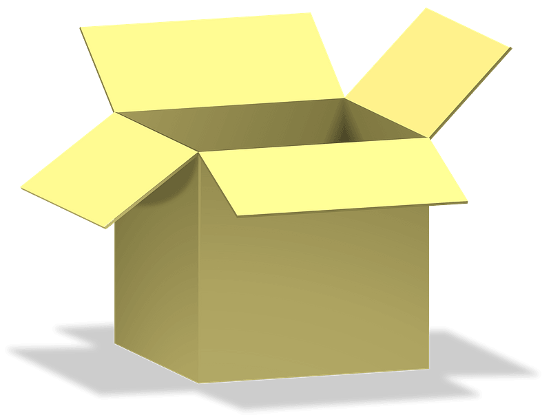 Коробка на прозрачном фоне