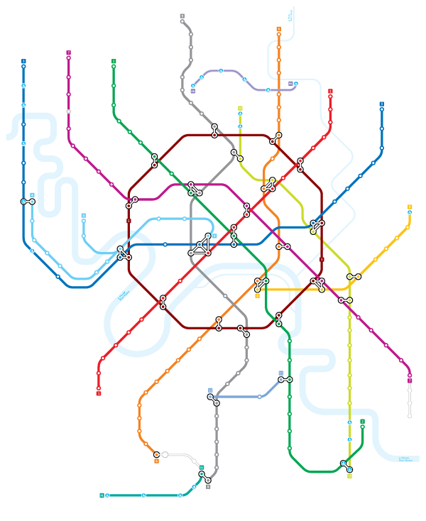 Карта метро Москвы без надписей