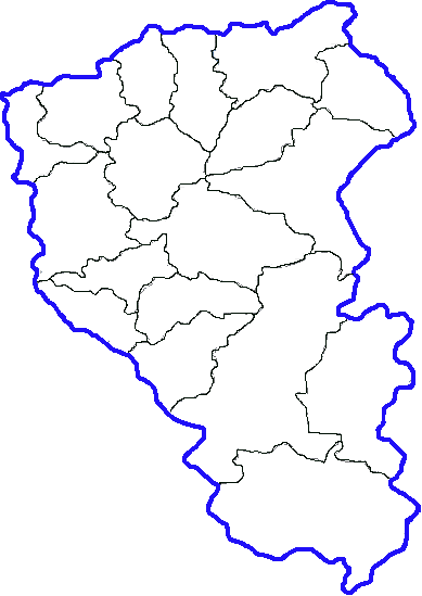 Контурная карта Кемеровской области с городами