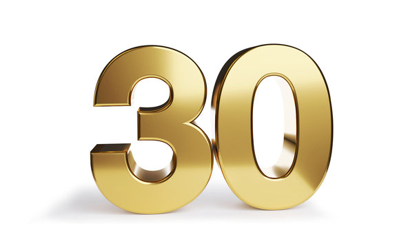 Цифра 30 золотого цвета