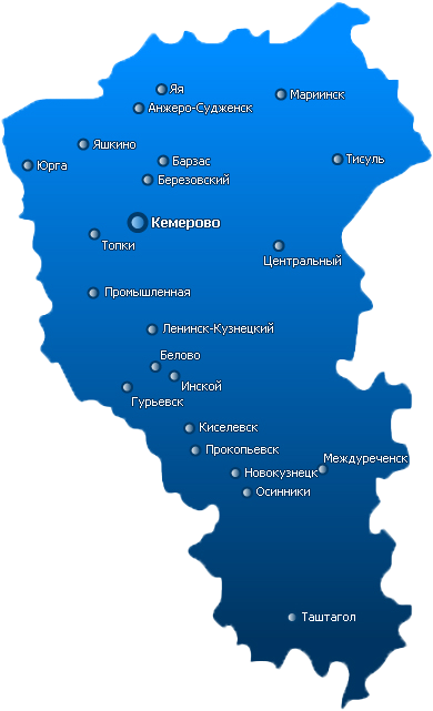 Карта Кемеровской области контур