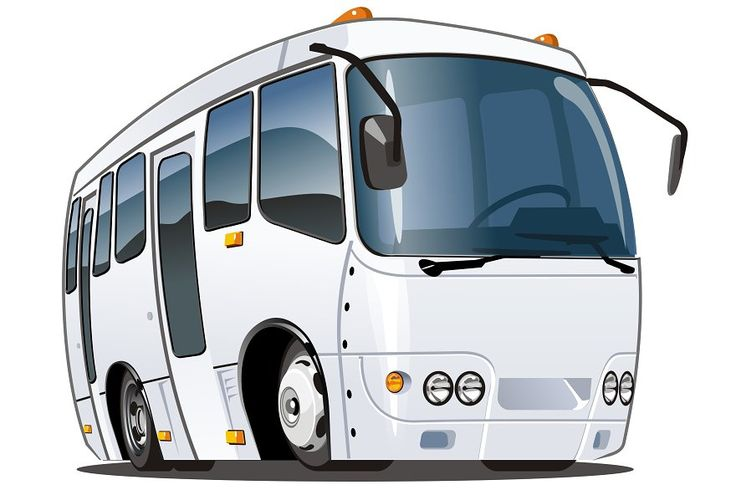 Автобус на белом фоне мультяшный