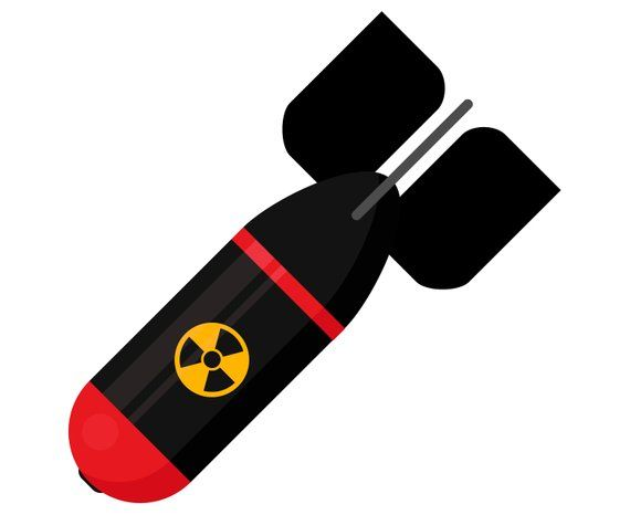 Атомная бомба на белом фоне