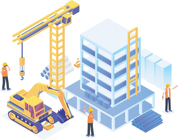 Стройка на белом фоне