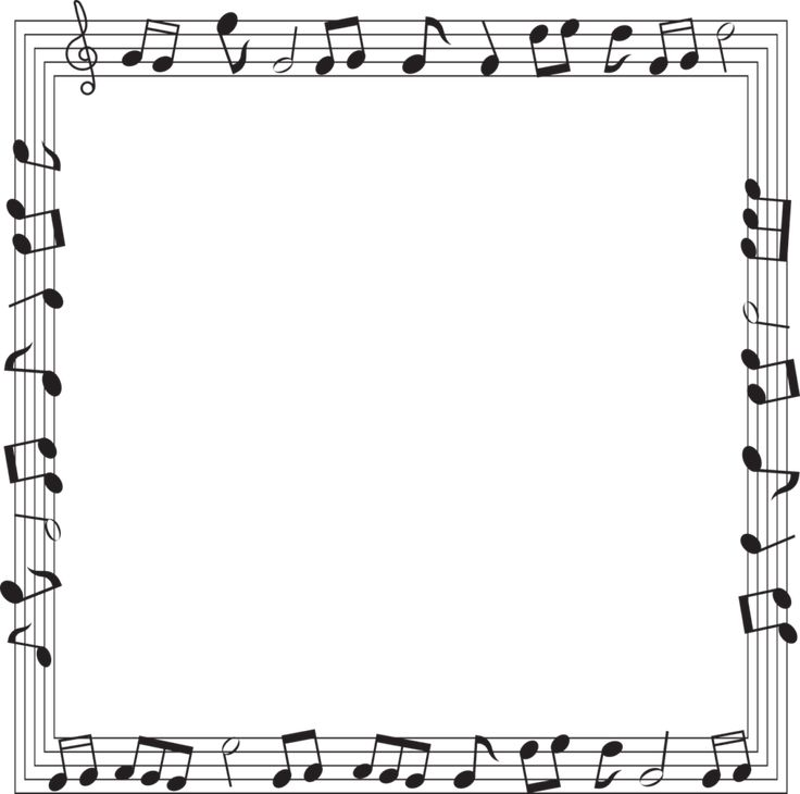 Рамка с нотами на прозрачном фоне