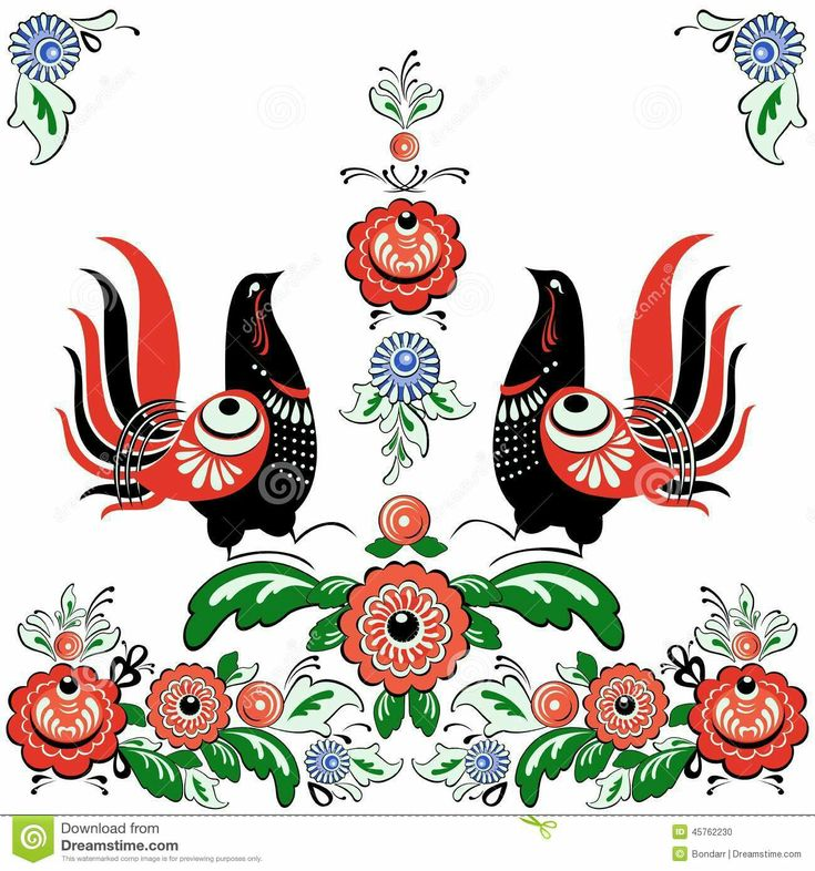 Городецкая роспись фазан