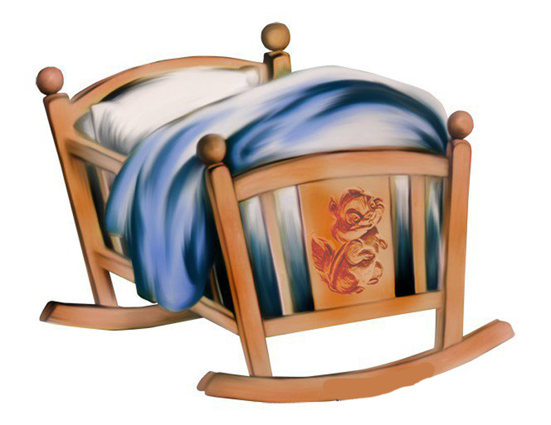 Нарисованная детская кроватка