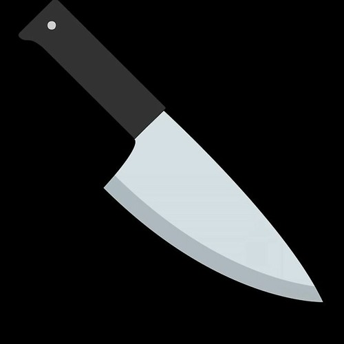 Нож на черном фоне