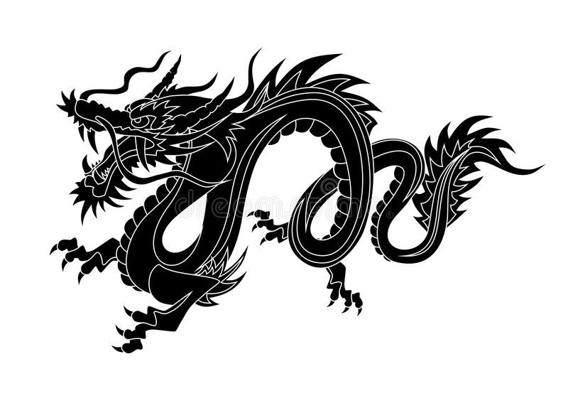 Тату дракона на белом фоне
