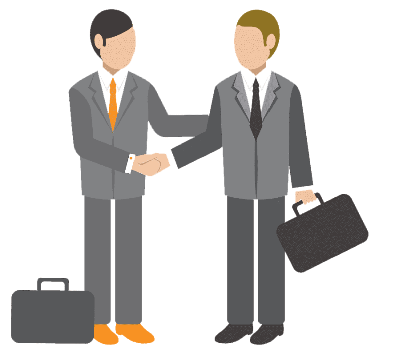 Работник и работодатель на прозрачном фоне