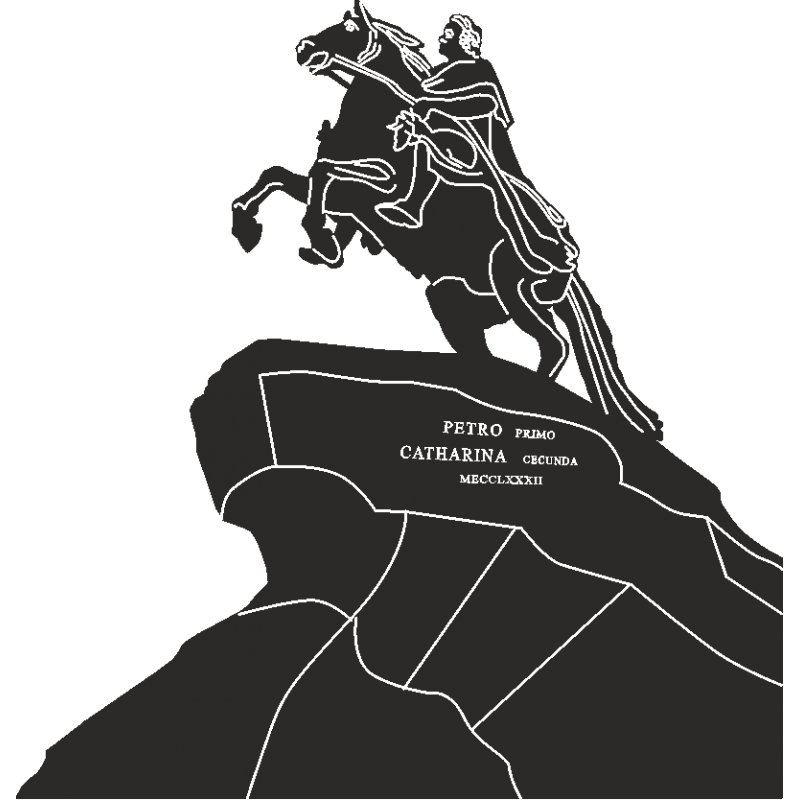 Силуэт всадника Петра Санкт-Петербурга